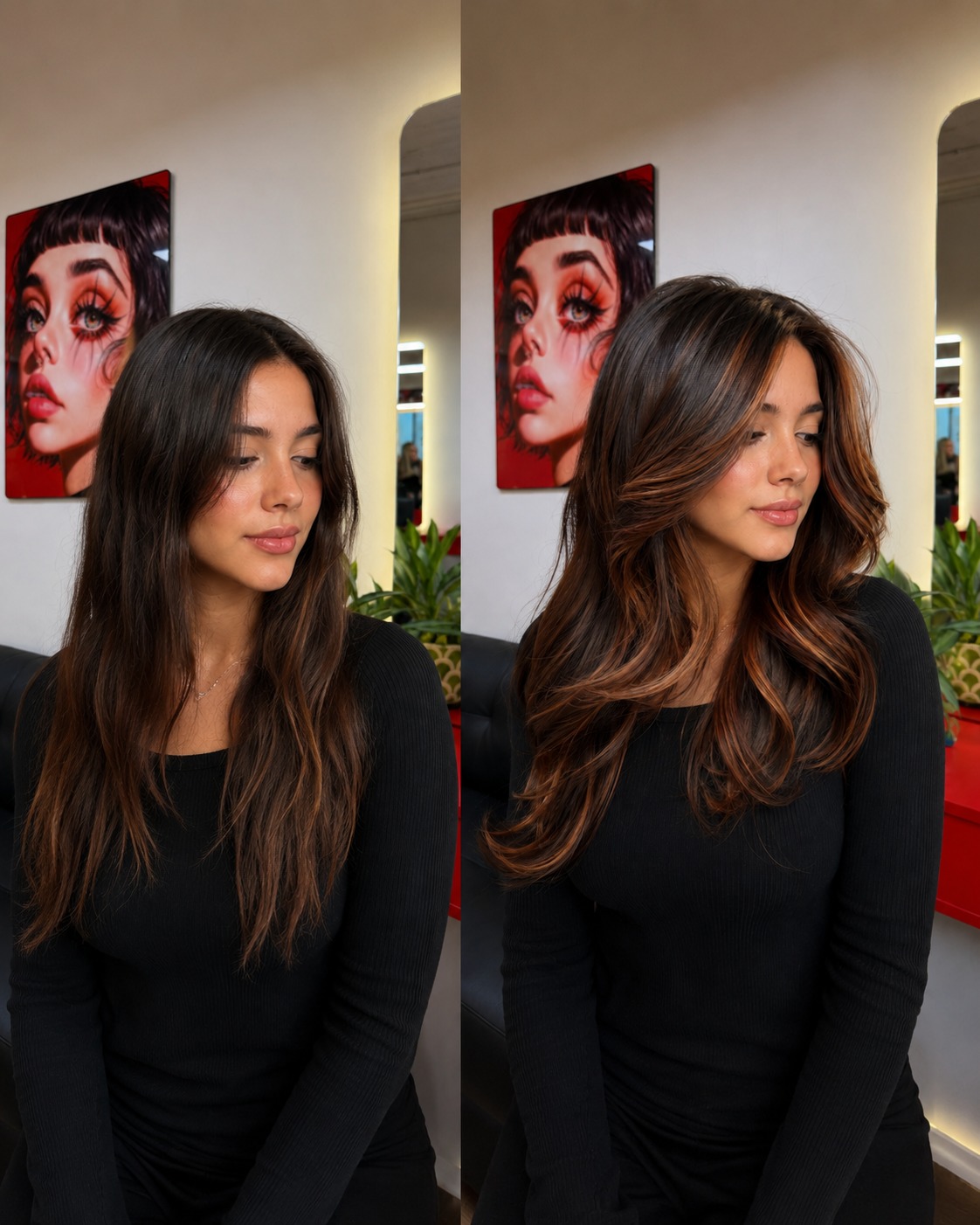 Healthy glossy hair after recovery treatment at LeLe Hair Design