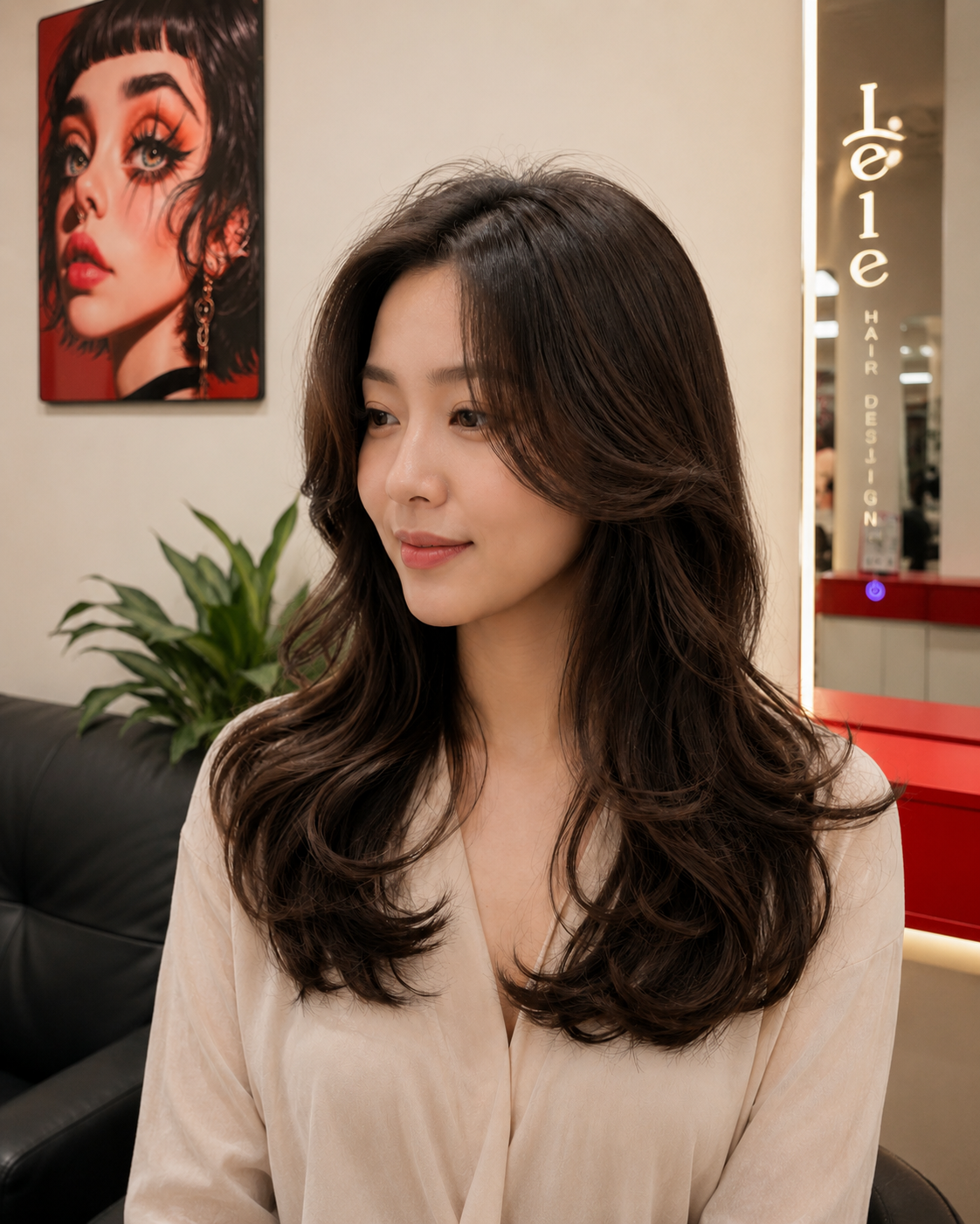 Soft waved hairstyle at LeLe Hair Design